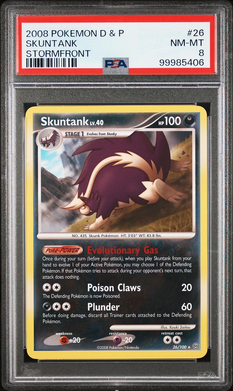 2008 Pokemon Diamond & Pearl Stormfront 26 Skuntank PSA 8