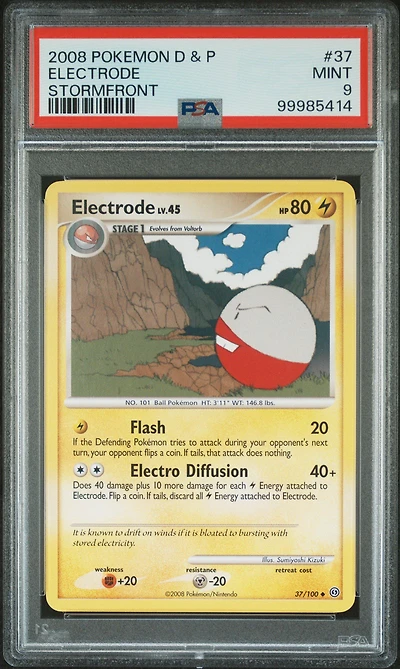 2008 Pokemon Diamond & Pearl Stormfront 37 Electrode PSA 9
