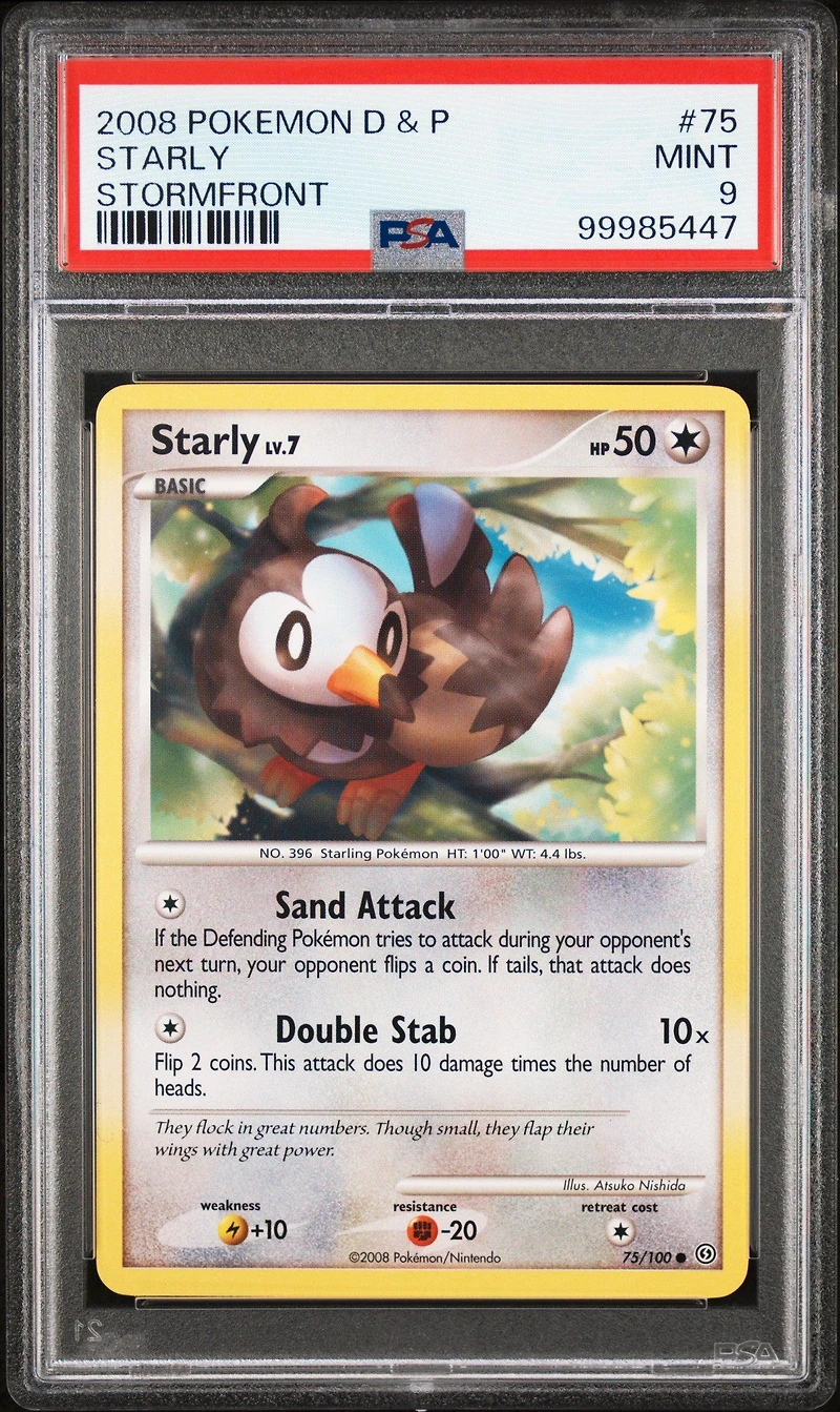2008 Pokemon Diamond & Pearl Stormfront 75 Starly PSA 9