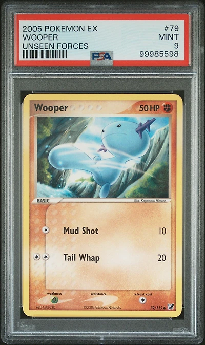 2005 Pokemon Ex Unseen Forces 79 Wooper PSA 9