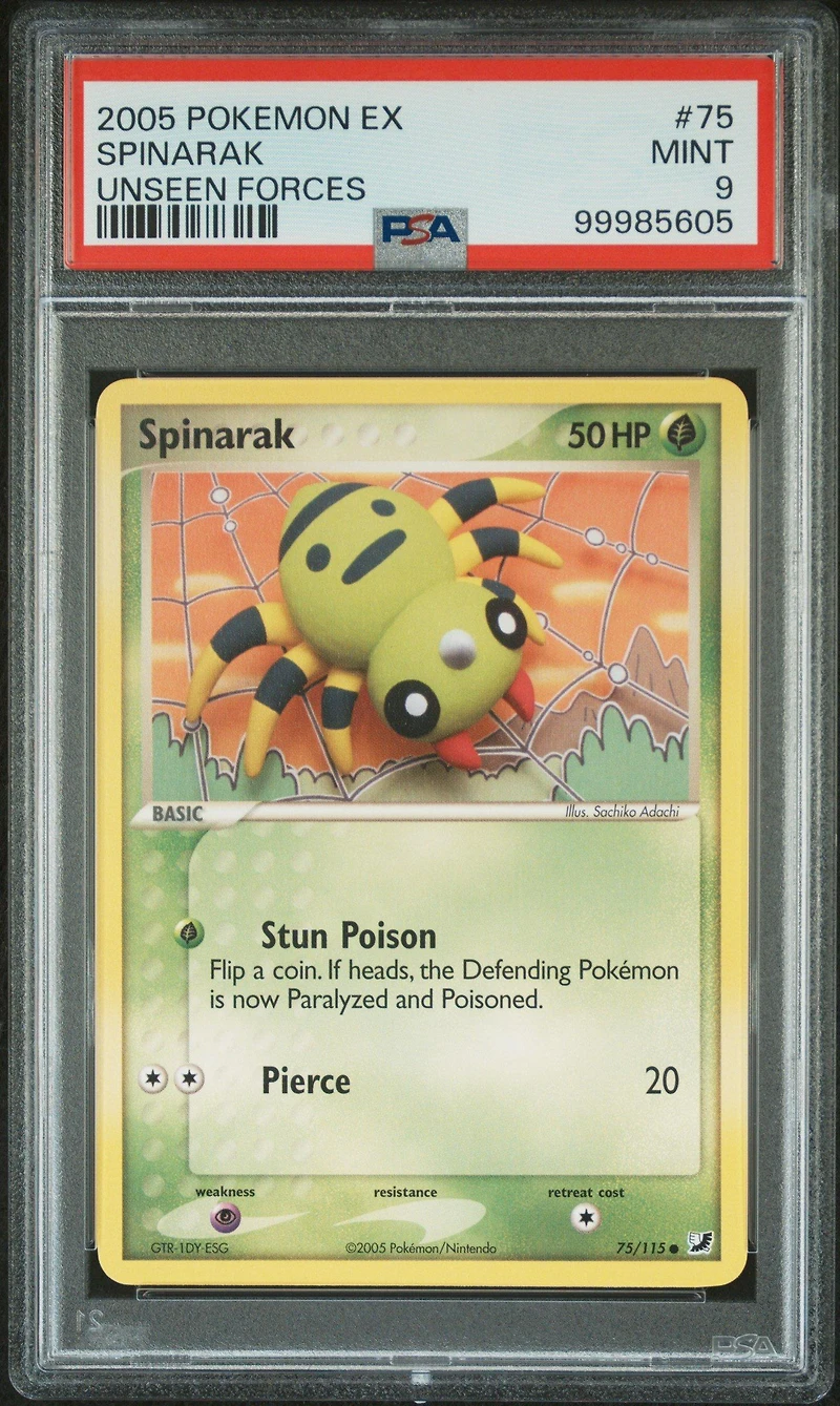 2005 Pokemon Ex Unseen Forces 75 Spinarak PSA 9