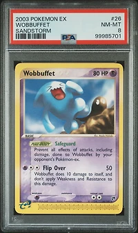 2003 Pokemon Ex Sandstorm 26 Wobbuffet PSA 8