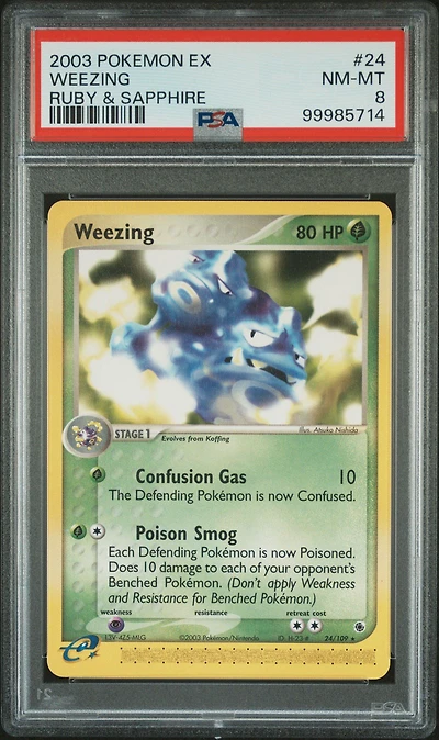 2003 Pokemon Ex Ruby & Sapphire 24 Weezing PSA 8