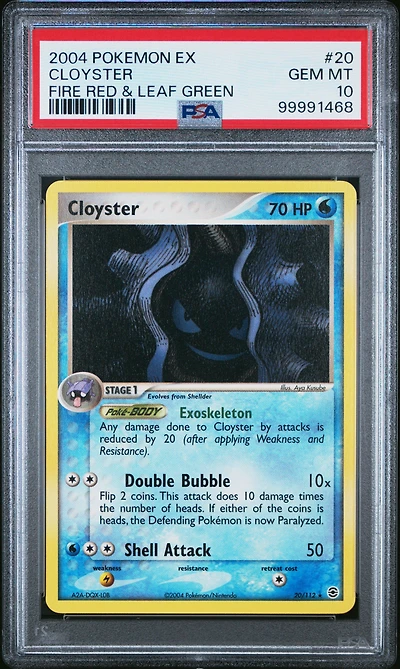 2004 Pokemon Ex Fire Red & Leaf Green 20 Cloyster PSA 10