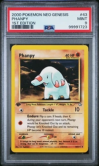 2000 Pokemon Neo Genesis 1st Edition 43 Phanpy PSA 9