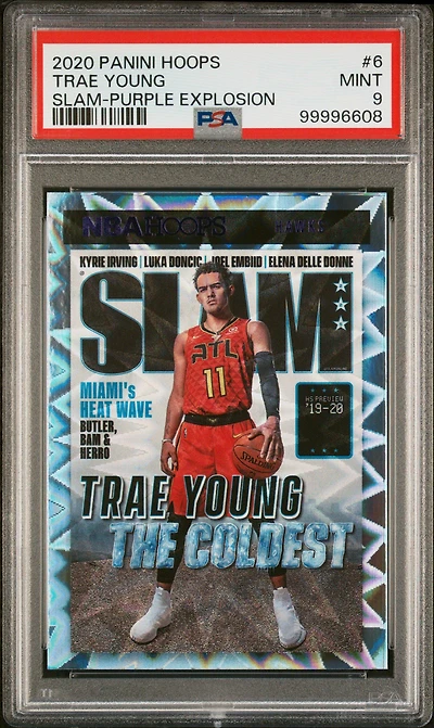2020 Panini Hoops Slam 6 Trae Young Purple Explosion PSA 9
