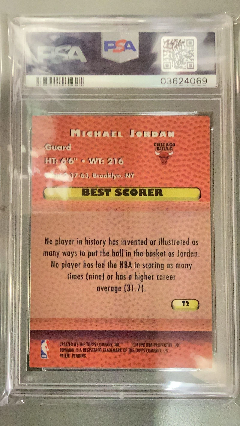 1997 Bowman's Best Techniques T2 Michael Jordan PSA 10