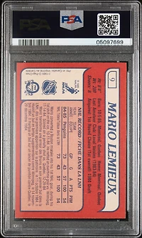 1985 O-pee-chee 9 Mario Lemieux PSA 8