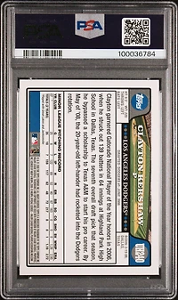 2008 Topps Update & Highlights Uh240 Clayton Kershaw PSA