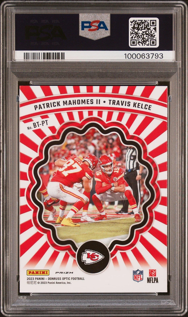 2023 Panini Donruss Optic Best Tuddys Btpt Travis Kelce/patrick Mahomes Ii PSA 10