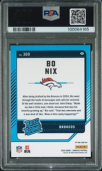 2024 Panini Donruss 369 Bo Nix Optic Preview-red Pandora PSA