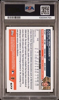 2005 Topps 677 Justin Verlander PSA