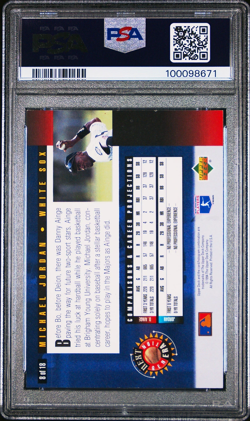 1994 Upper Deck Next Generation 8 Michael Jordan PSA 8