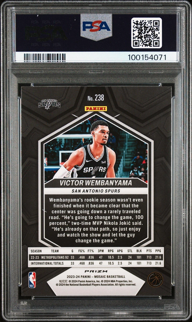 2023 Panini Mosaic Victor Wembanyama Mosaic PSA