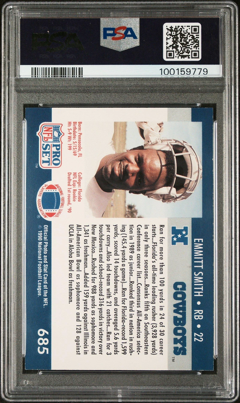 1990 Pro Set 685 Emmitt Smith PSA 9