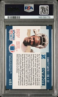 1990 Pro Set 685 Emmitt Smith PSA 9