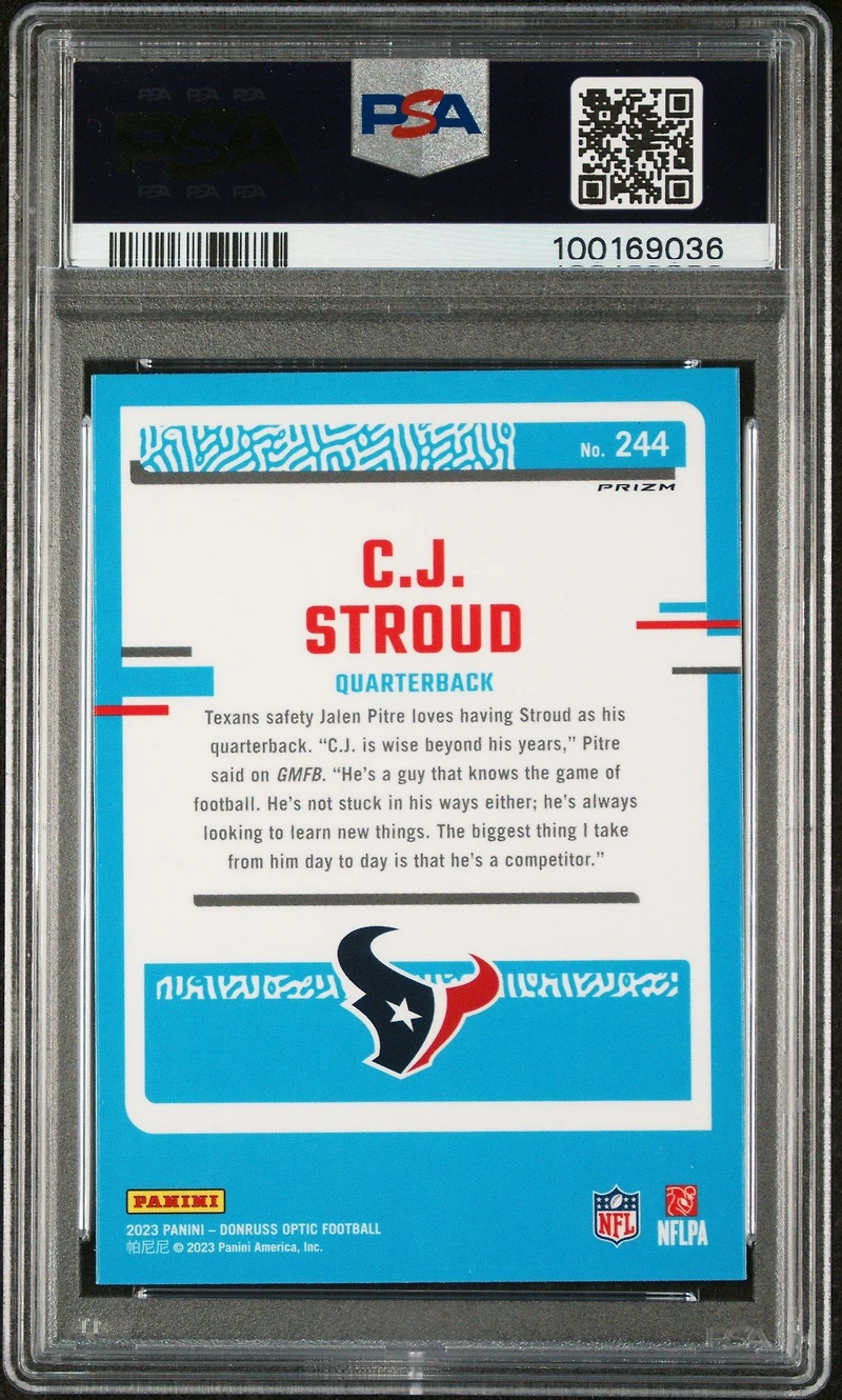 2023 Panini Donruss Optic 244 Cj Stroud Holo PSA
