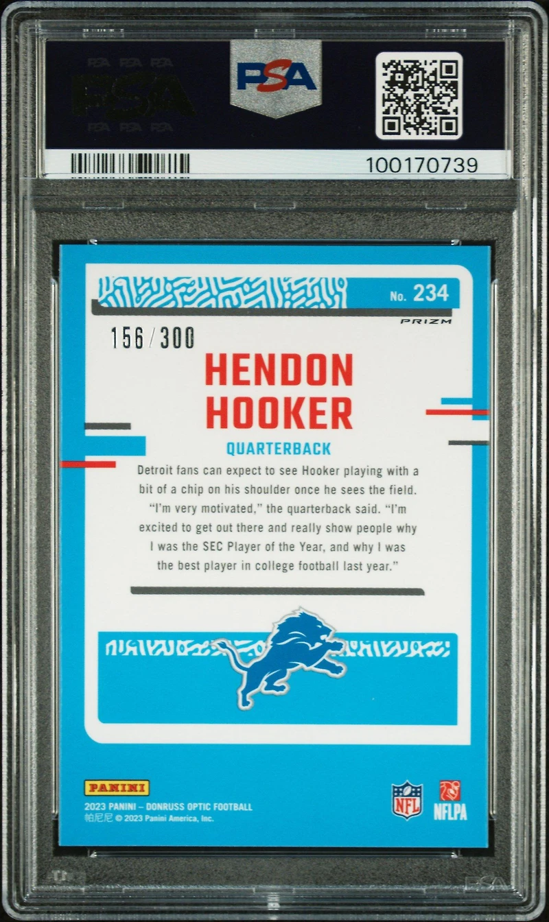 2023 Panini Donruss Optic 234 Hendon Hooker Wave PSA 10