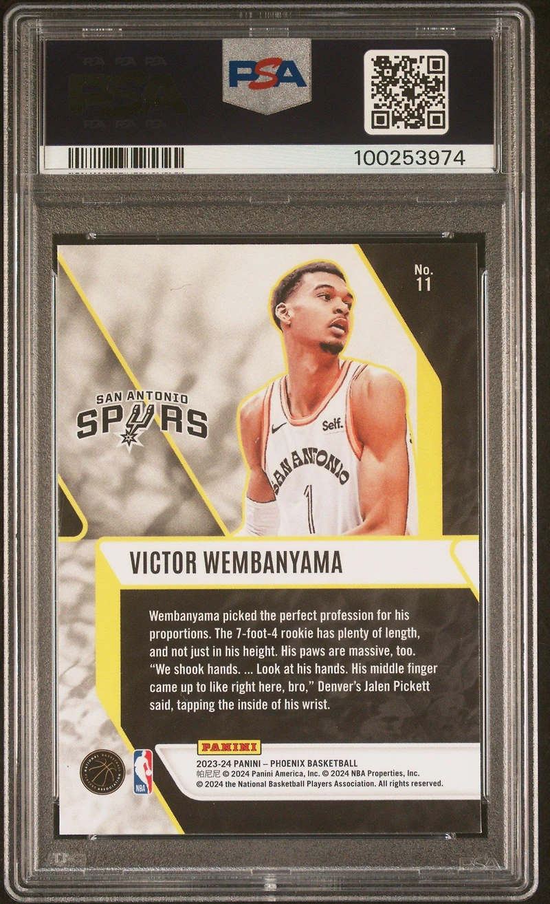 2023 Panini Phoenix Fade To Black 11 Victor Wembanyama PSA