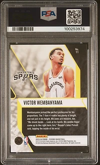 2023 Panini Phoenix Fade To Black 11 Victor Wembanyama PSA