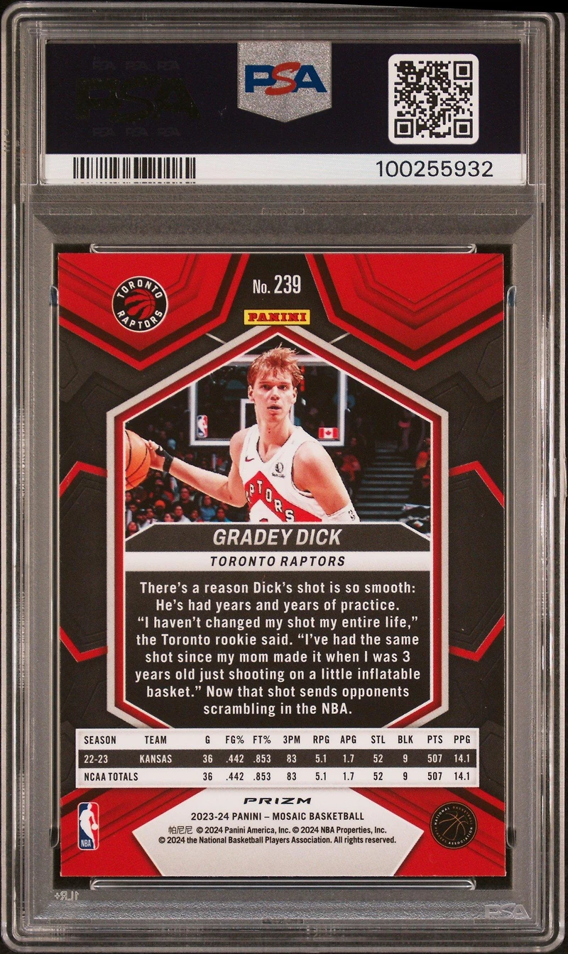 2023 Panini Mosaic 239 Gradey Dick Genesis PSA 10