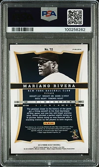 2013 Panini Select 72 Mariano Rivera Prizm PSA 10