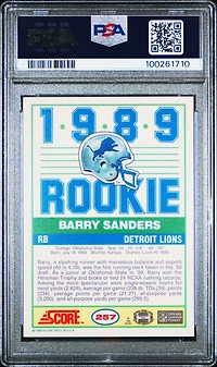 1989 Score 257 Barry Sanders PSA