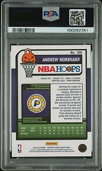 2023 Panini Hoops Premium Stock 166 Andrew Nembhard Haunted Hoops Holo Candy PSA 10