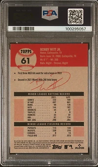 2022 Topps Chrome Platinum Anniversary 61 Bobby Witt Jr. Black & White Mini Diamond Refractor PSA 10