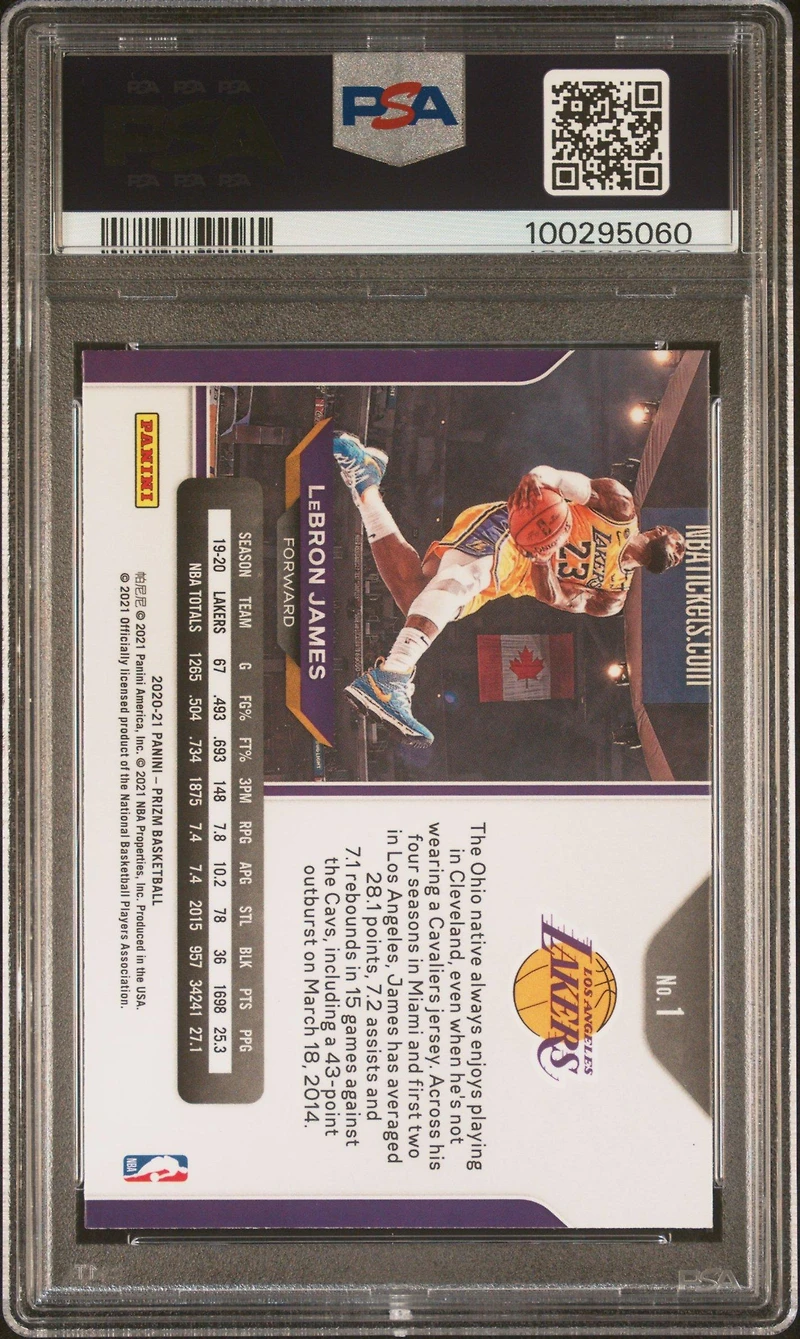 Panini Prizm 1 Lebron James PSA
