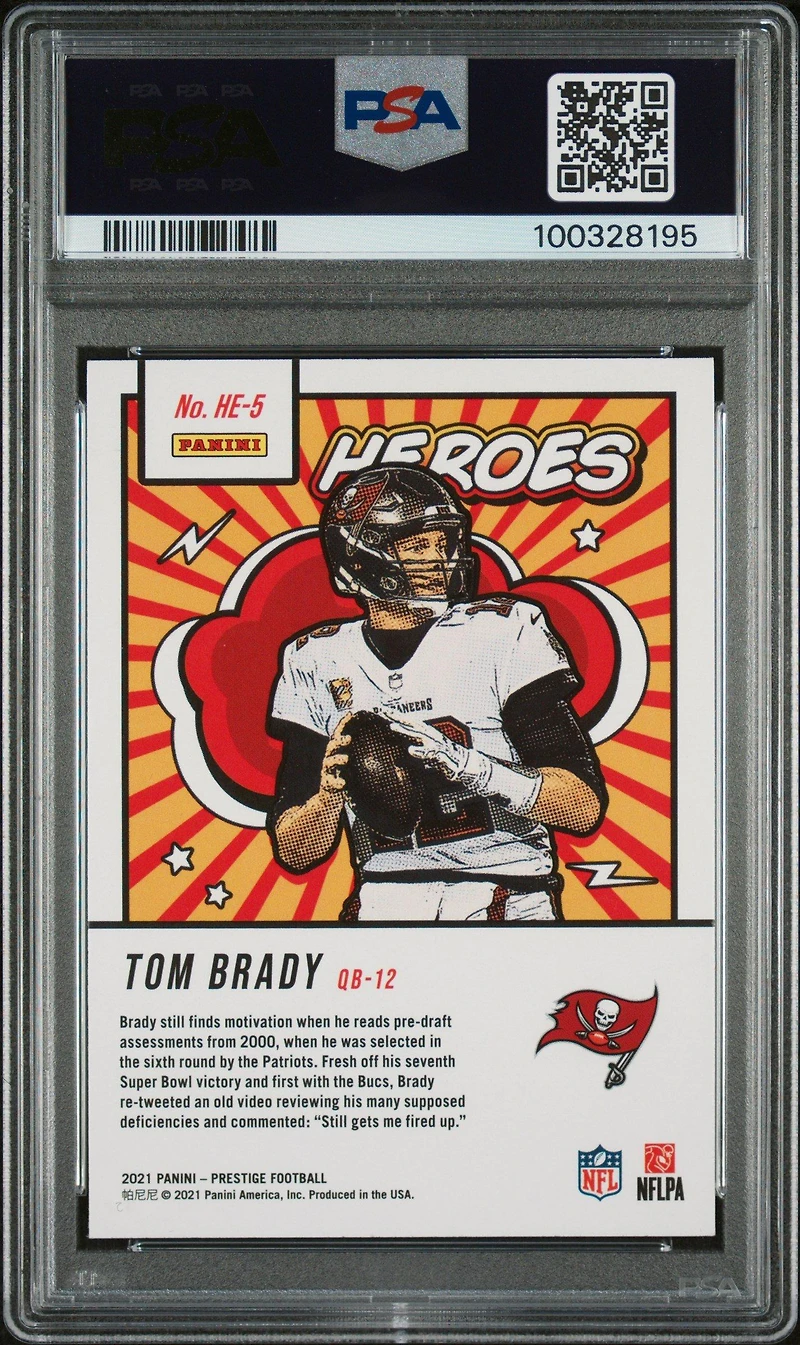 2021 Panini Prestige Heroes He-5 Tom Brady PSA 10