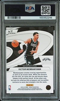 2023 Panini Mosaic Give And Go 12 Victor Wembanyama Green PSA 10