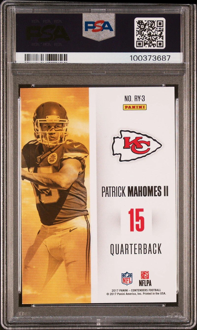 2017 Panini Contenders Rookie Of The Year Contenders Ry-3 Patrick Mahomes Ii PSA 9