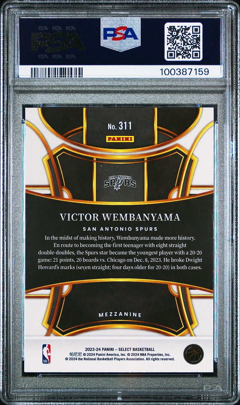 2023 Panini Select Victor Wembanyama PSA