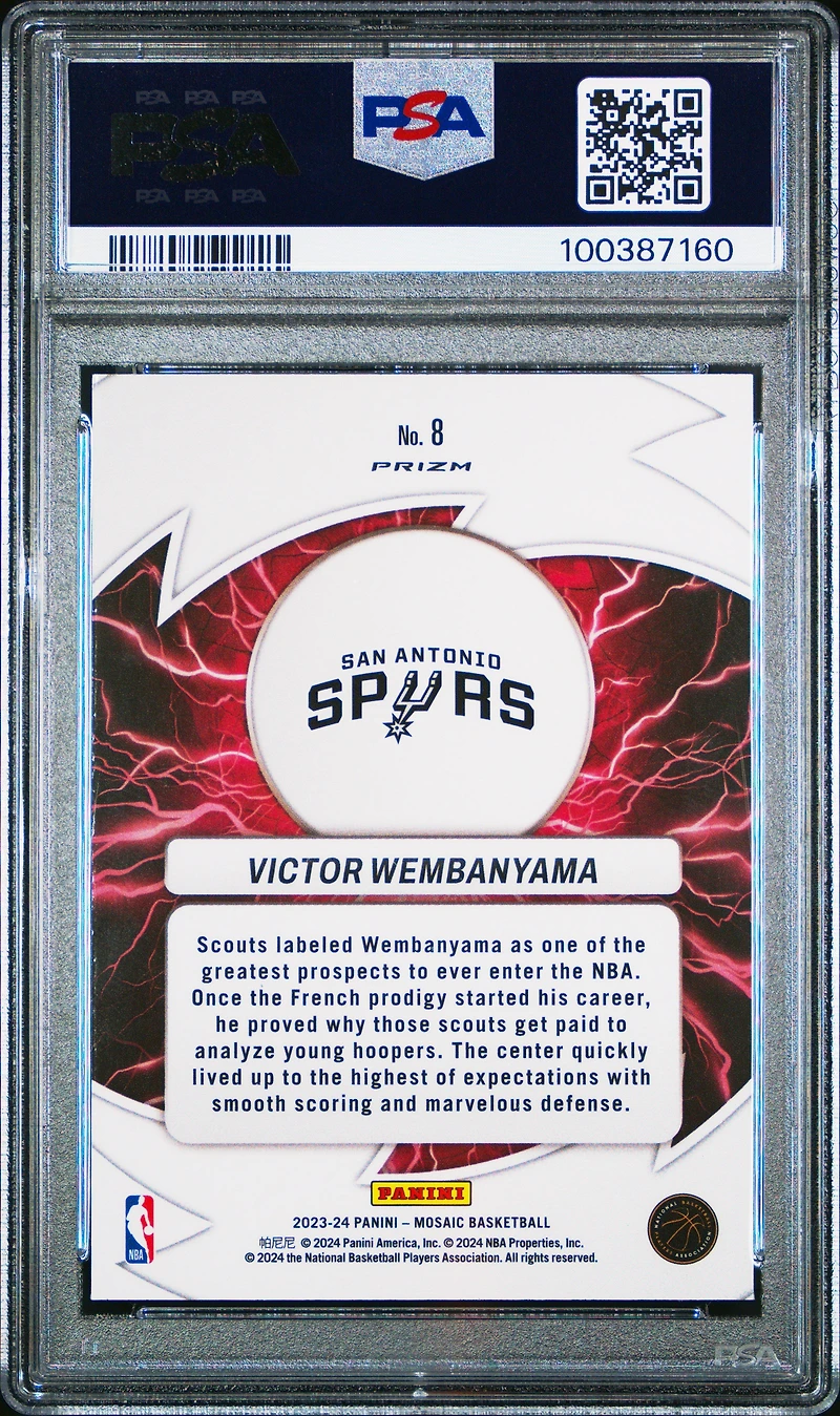 2023 Panini Mosaic Thunder Road 8 Victor Wembanyama PSA 10