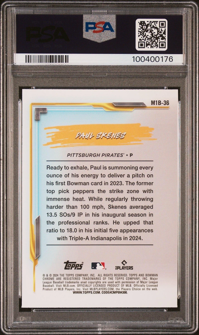 2024 Bowman Chrome Mega Box My 1st Bowman 36 Paul Skenes PSA 10