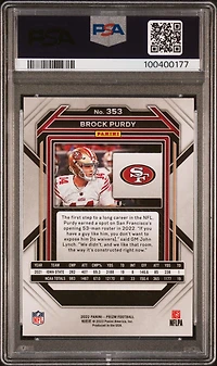 2022 Panini Prizm 353 Brock Purdy PSA