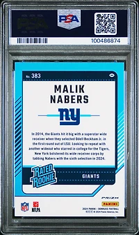 2024 Panini Donruss 383 Malik Nabers Optic Preview-red Pandora PSA