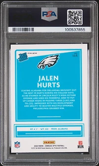 2020 Panini Donruss Optic 164 Jalen Hurts Blue Scope PSA
