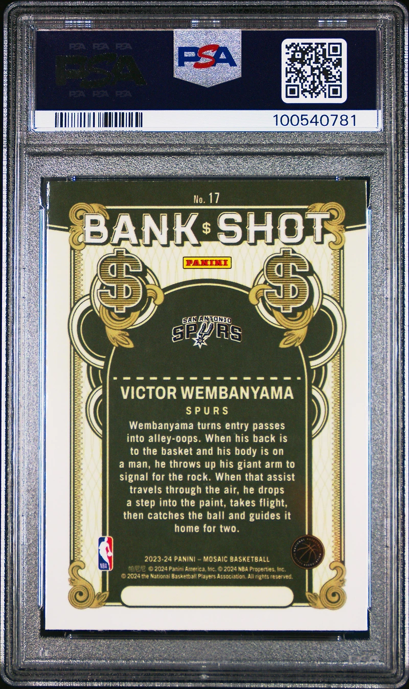 2023 Panini Mosaic Bank Shot 17 Victor Wembanyama PSA 10