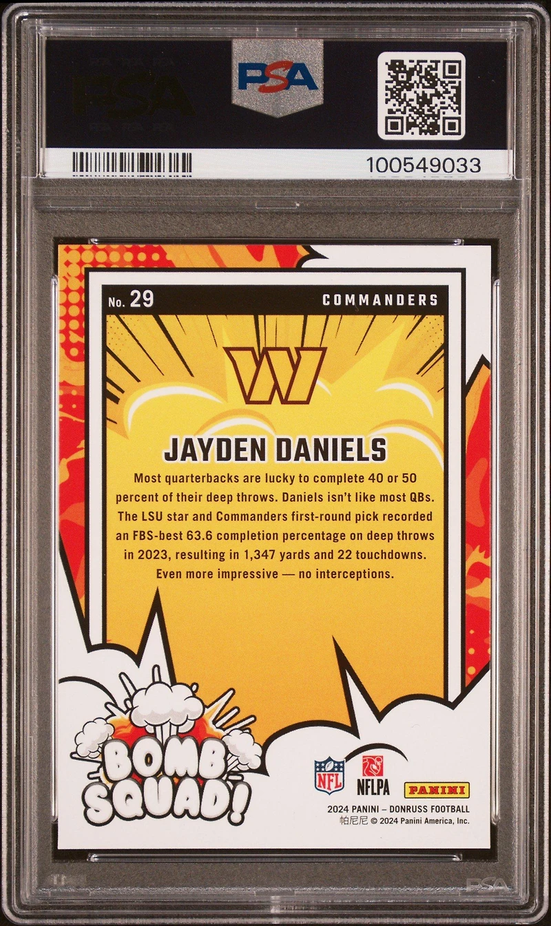 2024 Panini Donruss Bomb Squad 29 Jayden Daniels PSA