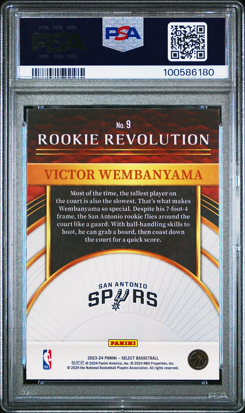 2023 Panini Select Rookie Revolution 9 Victor Wembanyama PSA 10