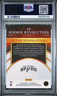 2023 Panini Select Rookie Revolution 9 Victor Wembanyama PSA 10