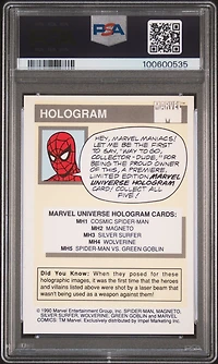 1990 Marvel Universe Hologram Mh2 Magneto PSA