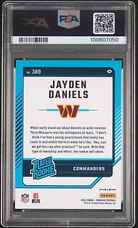 2024 Panini Donruss 389 Jayden Daniels Optic Preview-red Pandora PSA