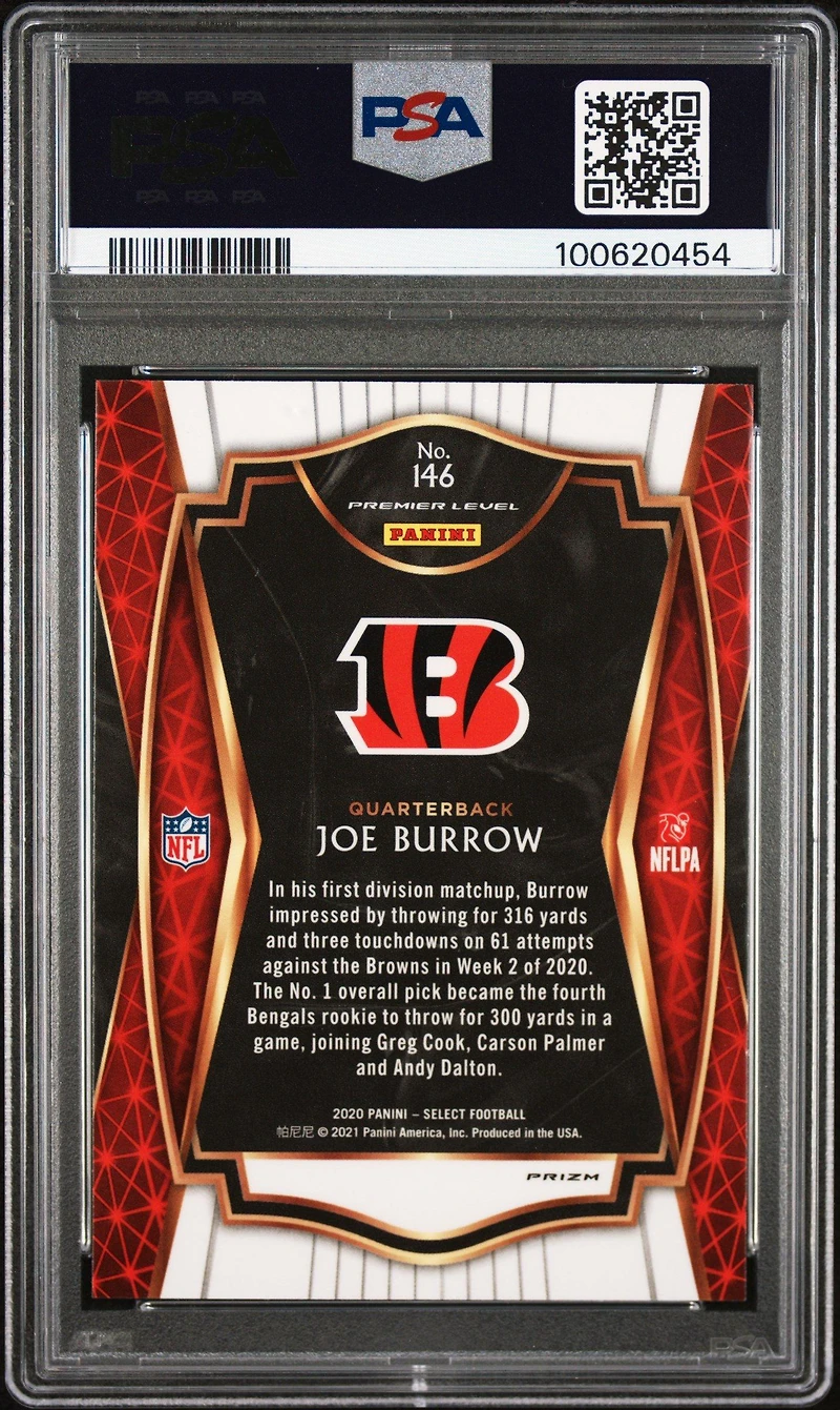 2020 Panini Select Joe Burrow Silver Prizm PSA