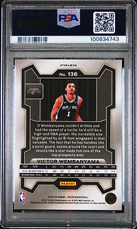 2023 Panini Prizm 136 Victor Wembanyama Silver Prizm PSA