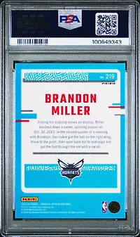 2023 Panini Donruss Optic 219 Brandon Miller Hyper Pink PSA 10