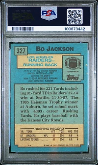1988 Topps 327 Bo Jackson PSA