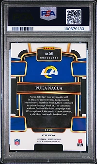 2023 Panini Select 56 Puka Nacua Die-cut Silver Prizm PSA 10